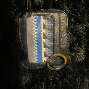 Vera Bradley black and blue credit card holder/ keychain